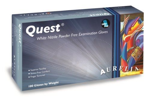 Aurelia Quest Nitrile Glove, Powder Free, 9.4&#034; Length, 3.5 mils Thick, X-Large