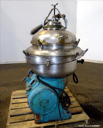 Used- alfa laval srpx-213 hgv-14h desludger disc centrifuge. 316 stainless steel for sale