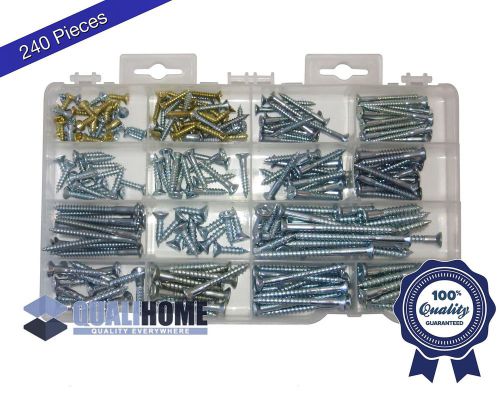 #1 Best Quality Wood Screw Assortment Kit 240 Pieces