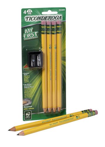 My first ticonderoga primary size #2 beginner pencils pre-sharpened 4 pencils... for sale