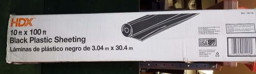 HDX 10 foot x 100 foot Black 6 mil Plastic Sheeting