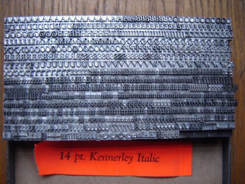 Letterpress Metal Type  &#034; Kennerley Italic&#034;  14 Point