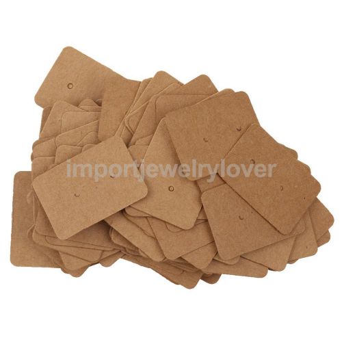 100pcs Display Type Earring Ear Studs Holder Hanging Kraft Paper Cards