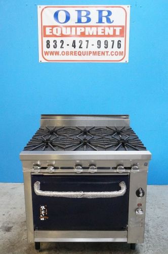 DEMO MONTAGUE NATURAL GAS HEAVY DUTY 36” 6 BURNER RANGE  MODEL 136-5