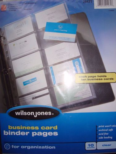 Business card binder pages (100 card capacity) for sale