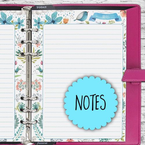 A5 planner inserts, Notes refills, Memo, Bird, Filofax A5, Kikki K, Carpe Diem