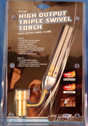 Mr. torch hz-7137b high output triple swivel torch - new for sale