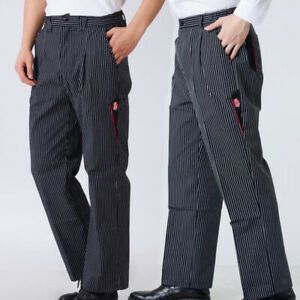 Unisex Chef Working Pants Kitchen Baggy Trousers Restaurant Hotel Staff Uniform,