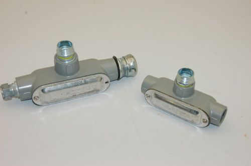 Appleton electric unilet form 85 conduit tees, 3/4&#034; &amp; 1&#034; - lot of 2 for sale