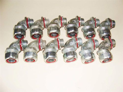 Lot of 12   &#034; T &amp; B &#034;  1/2&#034; 90 degree liquid tight connectors New