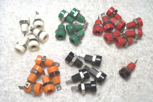 5 sets of 5 color banana jacks White, Green, Orange, Black, Red plus xtra