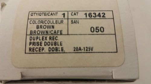 LEVITON 16342 BROWN Receptacle, Wall, 20 A