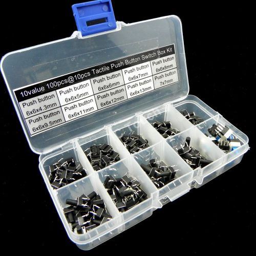 10value 100pcs Tactile Push Button Switch Momentary Tact Assort. Box Kit (#522)