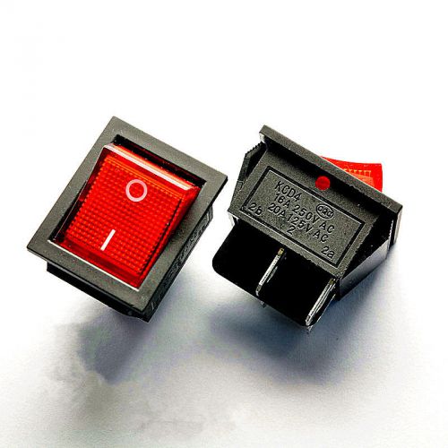 5Pcs Home Appliance KCD4 DPST ON OFF 4P Rocker Boat Switch 16A/250V AC 20A/125V