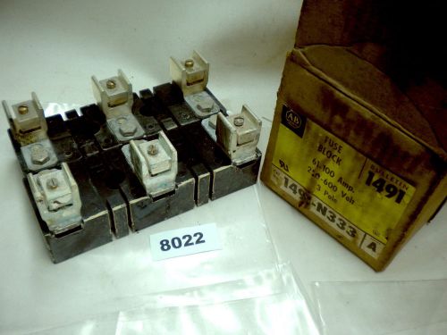 (8022) Allen Bradley Fuse Block 61-100A 3P 1491-N333