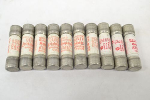 LOT 10 NEW GOULD ATM10 FERRAZ SHAWMUT AMPTRAP FUSE 600V-AC 500V-DC 10A B256943