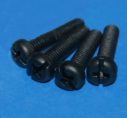 1000x M3 x 10mm Black Nylon Round Phillips Pan Head Screws  99 hot