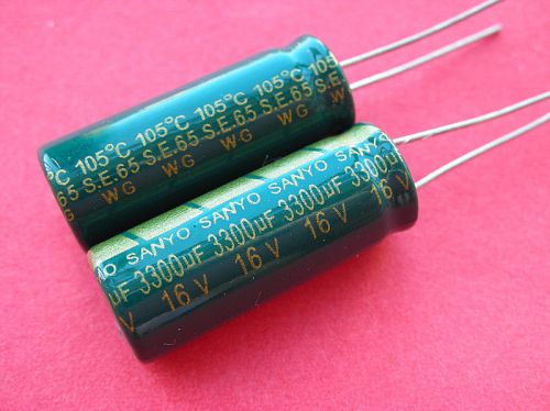 250X SANYO 16V 3300UF Electrolytic Capacitor 10X25mm