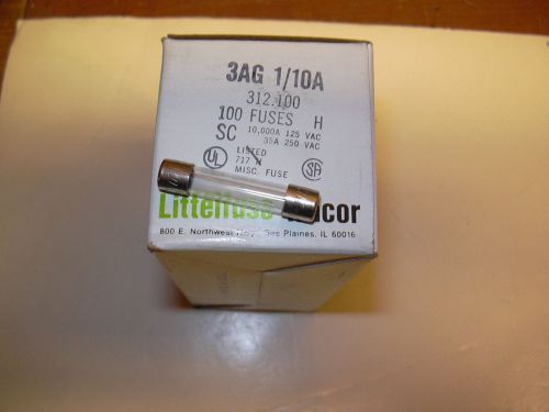 LITTLEFUSE 1/10 AMP FAST ACTING FUSE 100 PCS