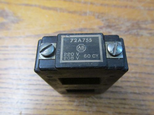 Allen Bradley 72A755 Replacement Coil 220/208 Volts 60 Hertz