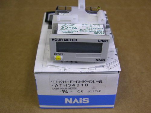 NAIS / Panasonic LH2H-F-DHK-DL-B Panel Mount Half DIN Size 7 Digit Hour Meter