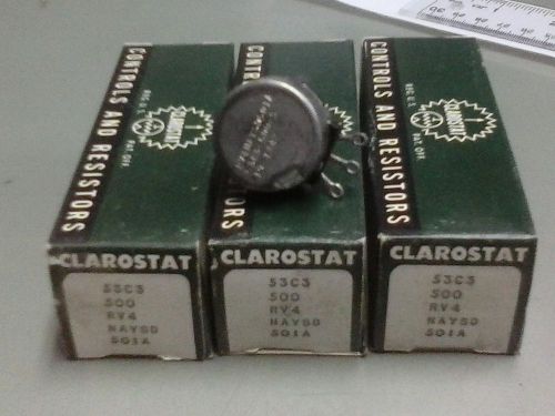 3 CLAROSTAT POTENTIOMETERS 2 Free with Buy it now 53C3500RV4NAYSD501A