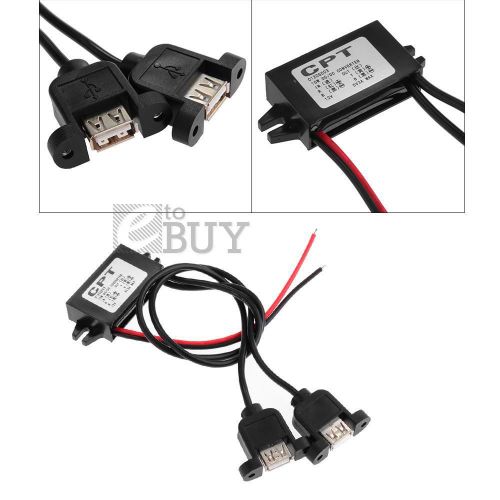 Waterproof Dual USB DC 12V to 5V 3A Step-Down Voltage Car Power Converter