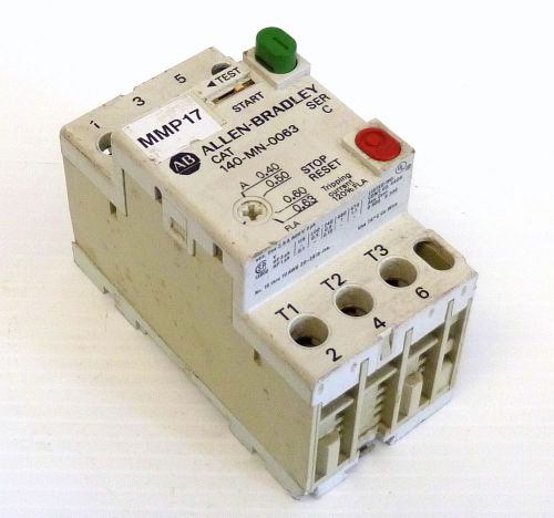 Allen Bradley Manual Motor Starter 140-MN-0063 .4-.63 Amp Series-C