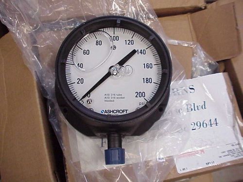 ASHCROFT 451379SSL04L200# PRESSURE GAUGE, 0 to 200 psi, 4-1/2In