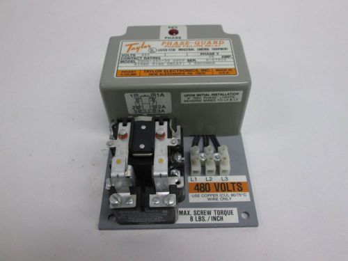 TAYLOR PNDR-480-3T DPDT 3 PHASE GUARD FAILURE RELAY 480V-AC 30A AMP D292707