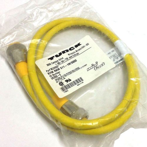 TURCK * CPE RUBBER MOLDED CORDSET NIB * RYM RKM 511-1M/S600