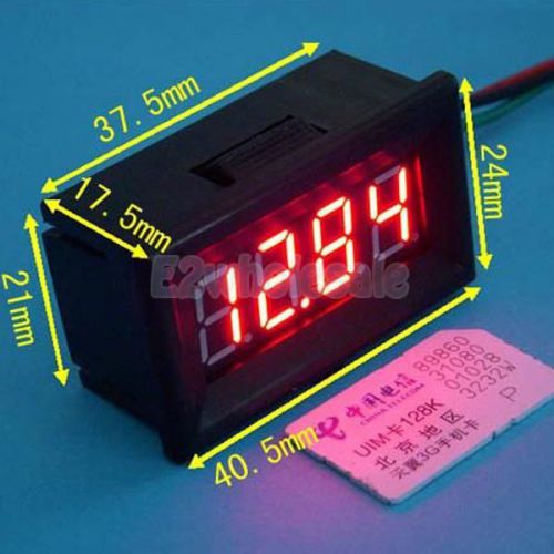 Red 0.36&#034; led 4-digit digital voltmeter power dc 7-30v for car auto -40°c - 85°c for sale