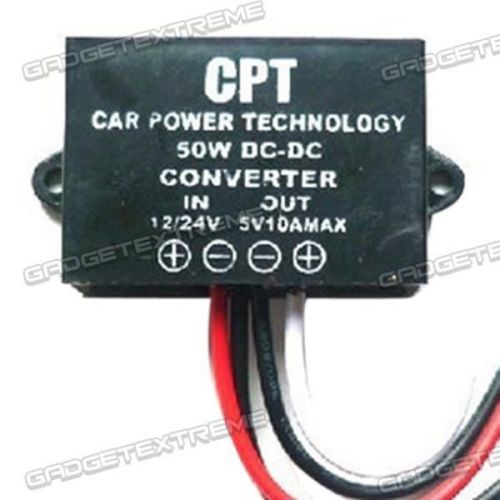 CPT DC 12V/24V to 5V 10A 50W Car LED Step Down Regulator Module Waterproof e