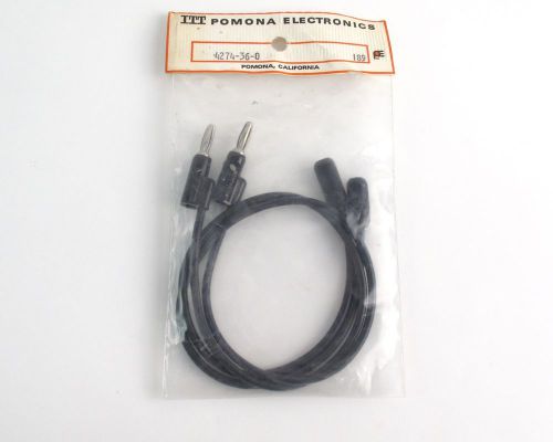 NOS ITT/Pomona 4274-36-0 Multi-Stacking Banana Patch Cord 36&#034; Black