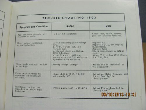 B &amp; K MODEL 1503: Deviation Bridge - Instructions &amp; Applications Manual #18609