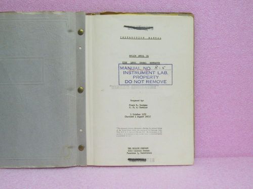 Rollin Manual 80 High Level Signal Generator Instruction Manual (8/53)