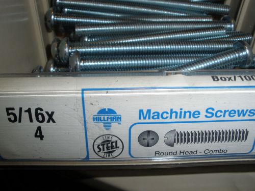 5/16-18 X 4&#034; Round head slotted phillips machine screws zinc (48) pcs.  3/8&#034;