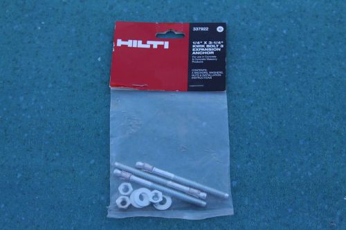 Hilti kick bolts 3 expansion anchor - 1/4&#034; x 3-1/4&#034; for sale