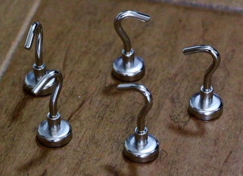 5pcs magnetic refrigerator hooks 16mm dia. cup key holder 15lbs magnets hook for sale