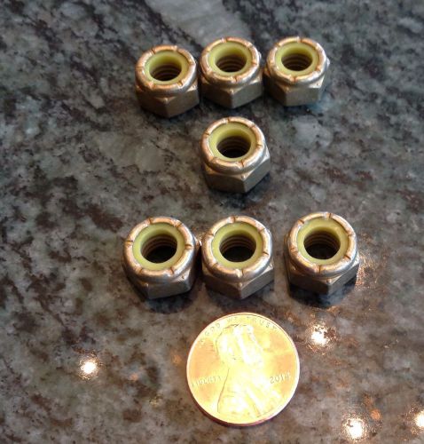 7 Military grade nylok self locking nuts steel cad plated 5/16-18 5/16 18 thread