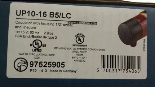 Grundfos up10-16 B5/LC circulator 1/2 sweat line set