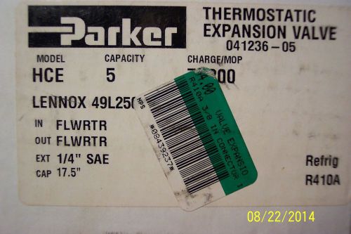 Parker hce-5ton zx200 cap 17&#034;,lennox pn 49l2501 thermostatic expansion valve ext for sale