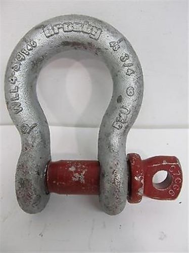 Crosby G209, 3/4&#034;, WLL 4-3/4 Ton, Galvanized Screw Pin Anchor Shackle