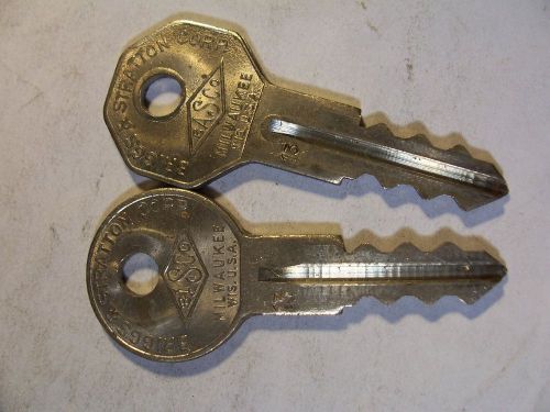 2 BASCO  BRIGGS &amp; STRATTON  NOS  #13  CADILLAC 1934   KEY BLANK  UNCUT