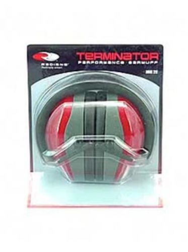 Radians TR0360CS Folding Compact Terminator Shooting Safety Earmuff Red NRR 29