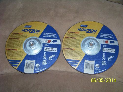 Lot Of 2..... Norton Norzon Plus 9 X 1/8 X 5/8 -11 Grinding Wheel.#48897 U.S.A.