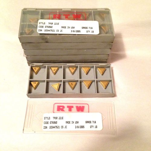 10 CARBIDE INSERTS TPGR 221E GRADE 718