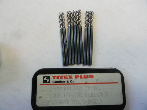 Titex 2.0mm parabolic cobalt drill bits, 088919, msc #01422302 for sale