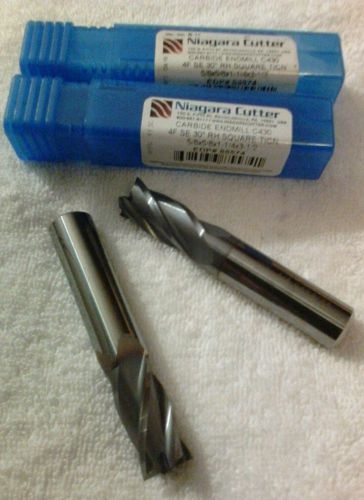 New 2X 5/8&#034; Niagara Solid Carbide GP TiCN Endmills Center Cutting  4 Flute Lot