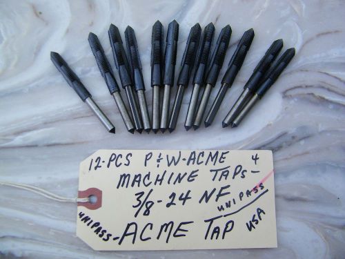 12-PCS -P &amp; W - MACHINE UNIPASS TAPS - 3/8-24 NF, USA